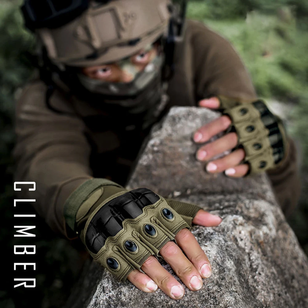 Tactical Gloves Men Women Hiking Cycling Climbing Combat Anti-Slip Wear-Resistant Breathable Knuckle Protective Outdoor Gloves