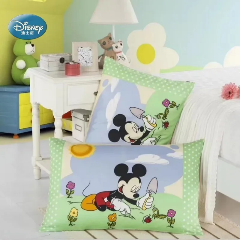 Disney New 100% Cotton Pillowcases 2Pcs Minnie Mickey Mouse Princess Mermaid Couple Pillow Cover Decorative PillowsCase 48x74cm