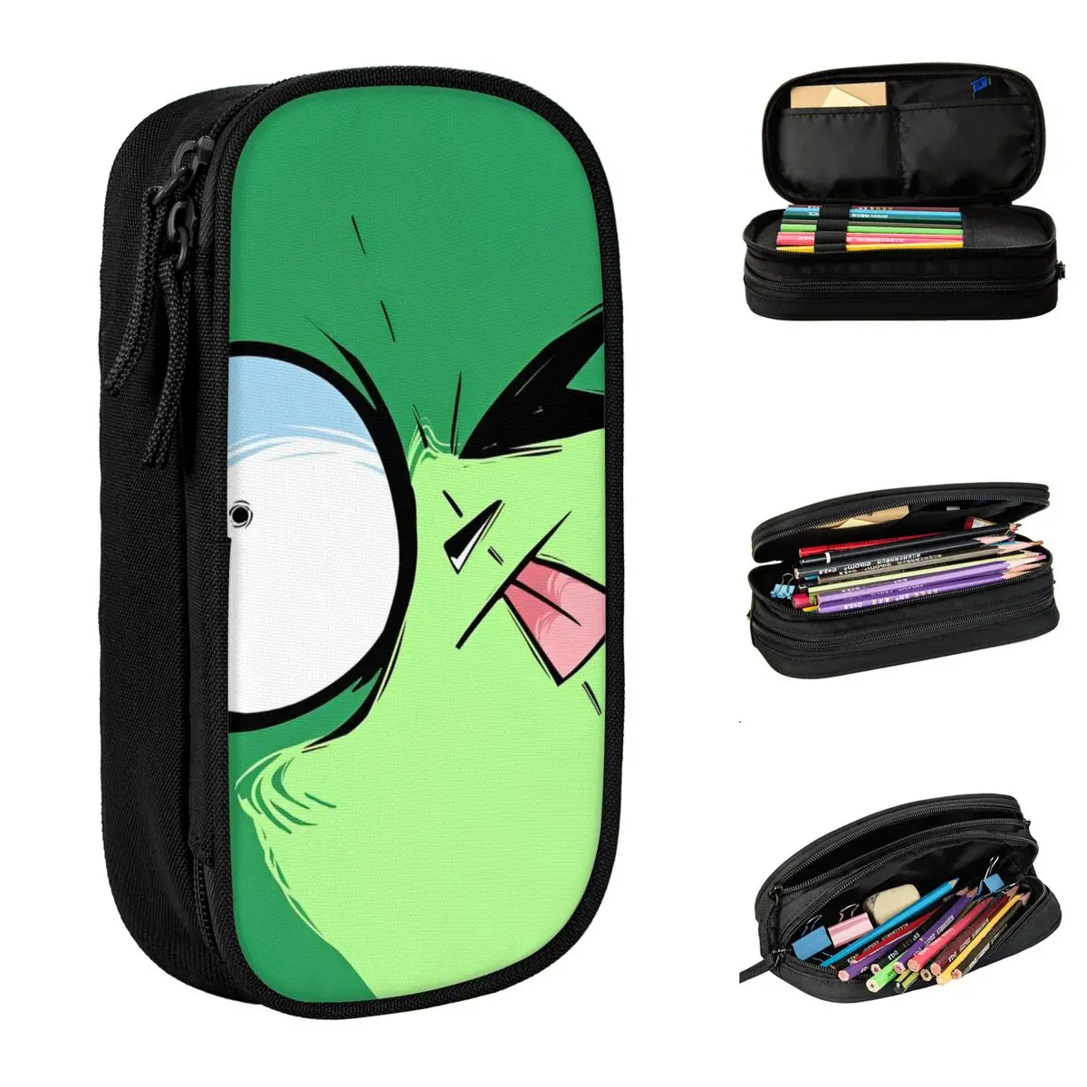 Invader Zim Gir Pencil Cases Creative Pen Box Pencil Bags for Student Big Capacity School Supplies Cosmetic Pencilcases