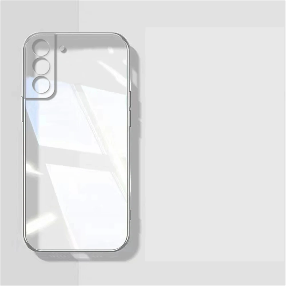 Luxury Plating Transparent Case For Samsung Galaxy S25 S24 S23 S22 S21 Note 20 Ultra Plus S21 S23 S24 FE Soft Silicon Back Cover