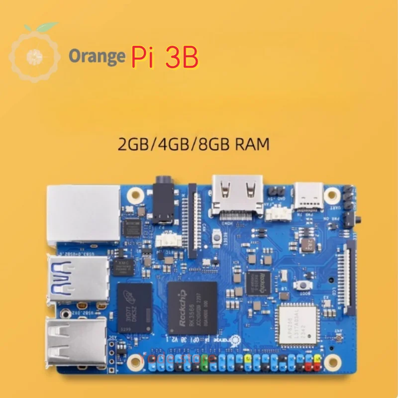 New Orange Pi 3B with the quad core RK3566 supports the eMMC module