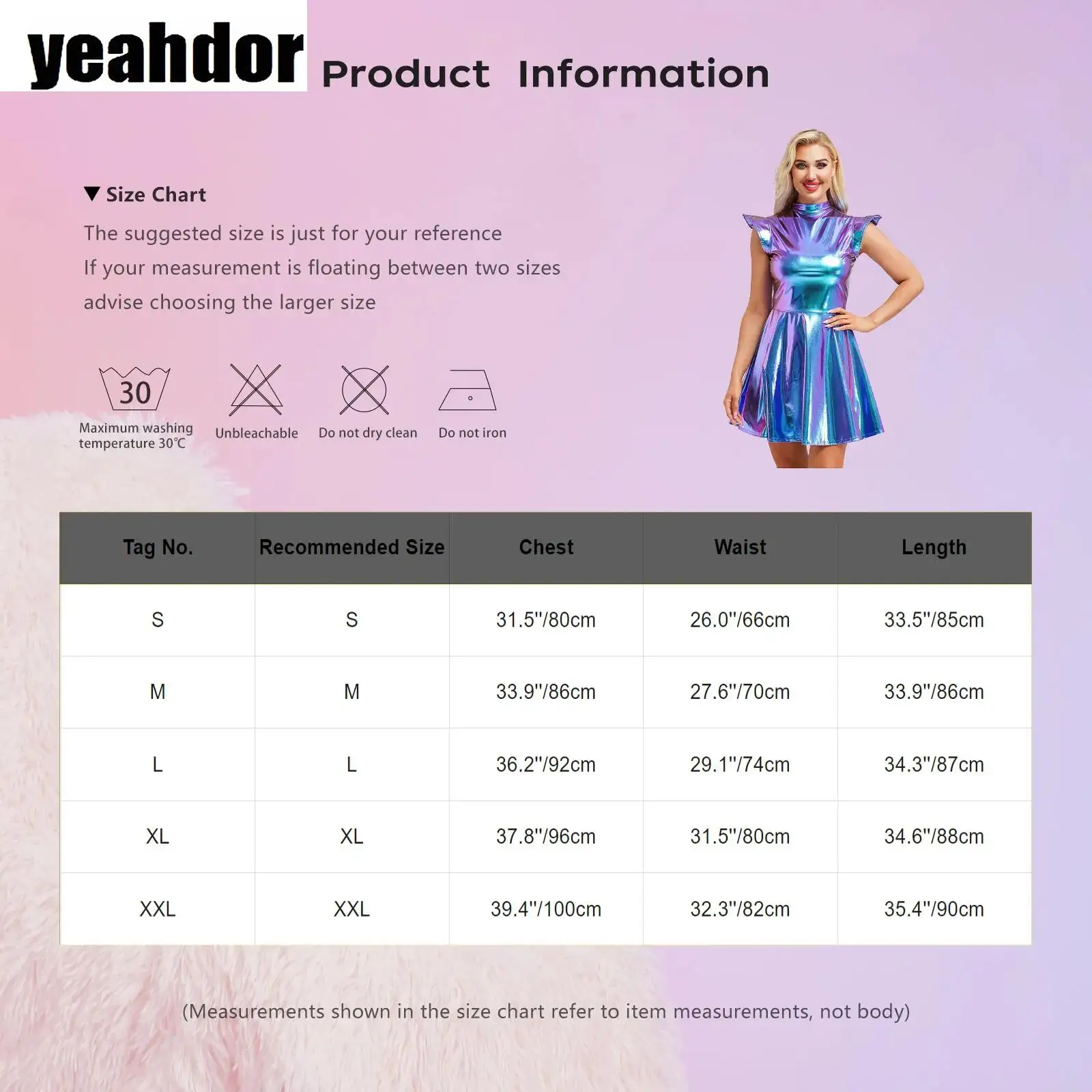 

Halloween Holographic Dress Women Metallic Shiny Dress High Waist A-line Dress Music Festival Astronauts Role Play Alien Costume