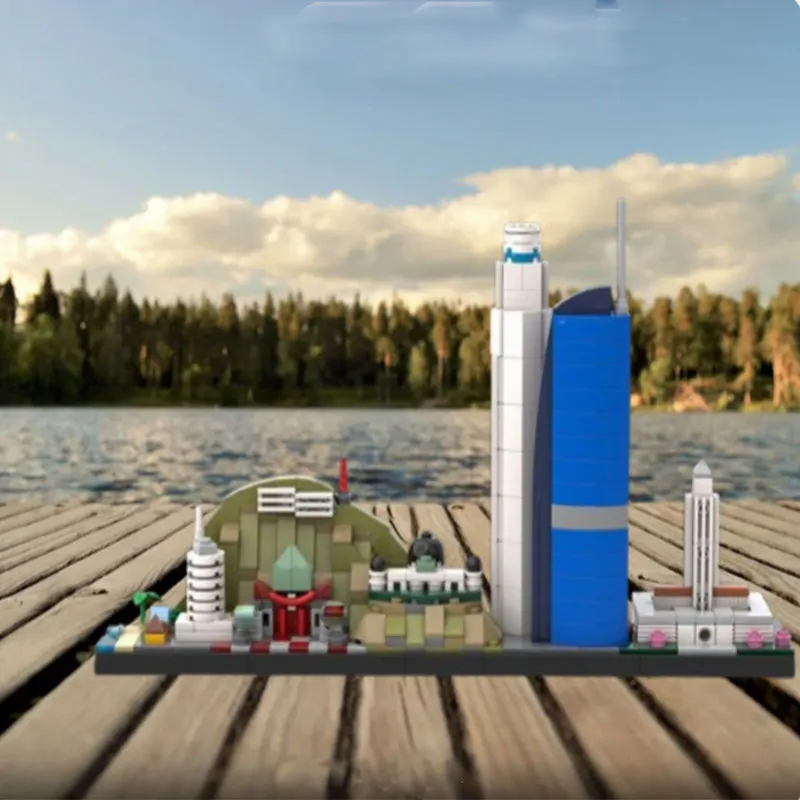 

In-stock new product: MOC 481-piece creative city street scene building block set, a small particle assembly building block educ