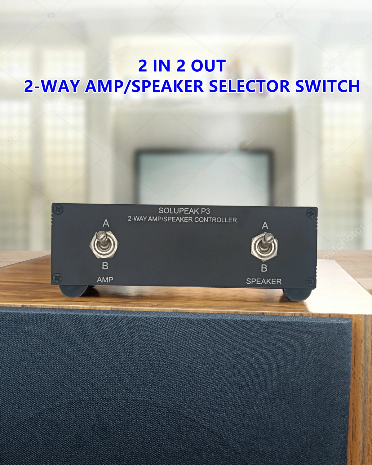 Premium 2-WAY AMP Amplifier to 2 Pair of Speaker Selector Switch Switcher Splitter Combiner box For HIFI  2 IN 2 OUT SOLUPEAK P3