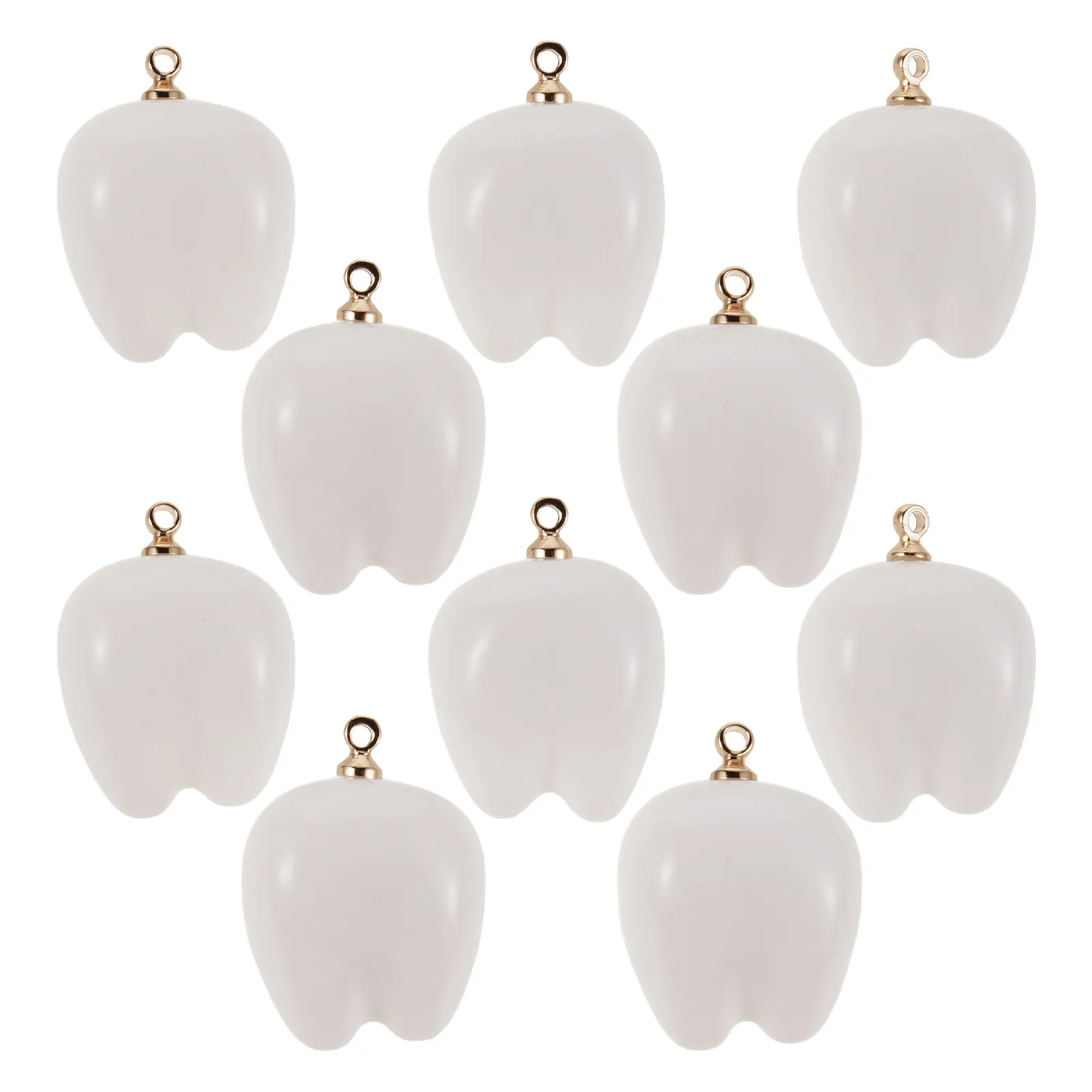 

10Pcs Milk Tooth Pendant Charms White Resin Hanging Teeth Dangle for DIY Jewelry Making Craft Earrings Necklace Bracelet Charm