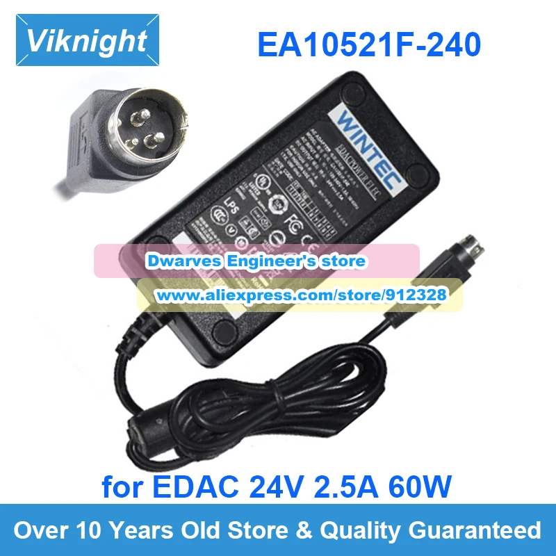 

Original EA10521F-240 AC Adapter 24V 2.5A 60W Laptop Charger for EDAC EA1052LF-240 Power Supply for Wintec POS Bank System