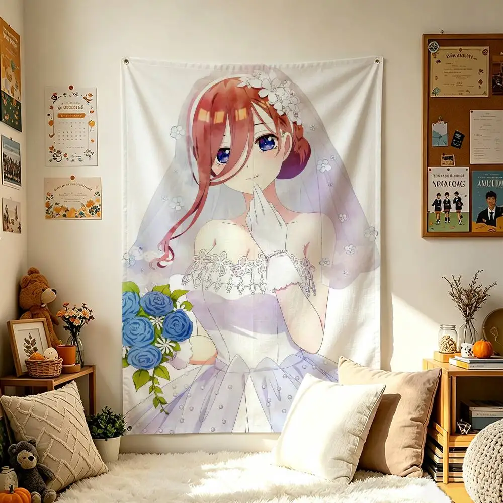 M-Miku N-Nakano The Q-Quintessential Home Decor Wall Hanging Vertical Flag Indoor Outdoor Background Tapestry