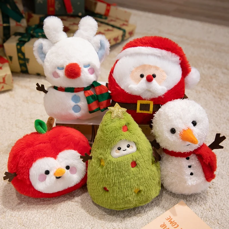 18cm Christmas Animal Apple Tree Santa Man Festival Delicate Cute Doll Stuffed Super Soft New Year Party Gifts