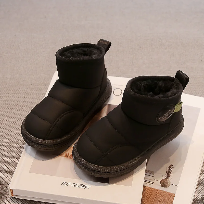 Kinderen Thermische Laarzen Suède voor Winter Jongens Meisjes Korte Laarzen Dik Katoen 2024 Gloednieuwe Mode Kinderen Snowboots antislip