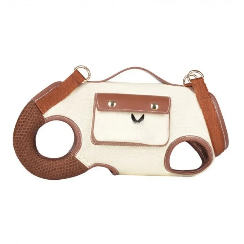 cat out shoulder backpack, pet dog leash, advanced breathable portable diagonal strap