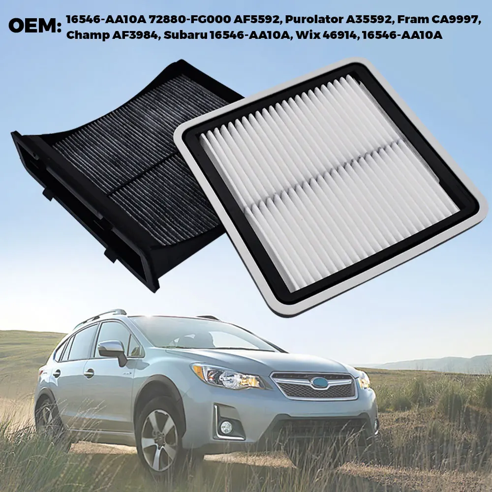 AC Cabin Filter 72880-FG000 + Engine Air Filter 16546-AA10A for SUBARU FORESTER XV IMPREZA WRX 16546AA090 72880FG0009P