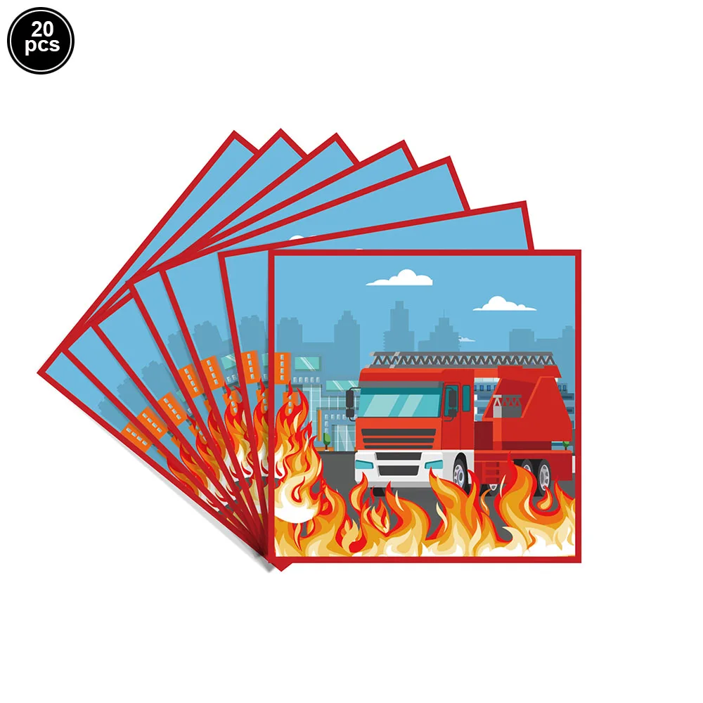 Feuerwehr-Themen-Ballonset: Feuerwehrauto, Flugzeug, Verkehrsleitkegel, Axt, Feuerlöscher - Geburtstagsparty-Dekoration für Jungen