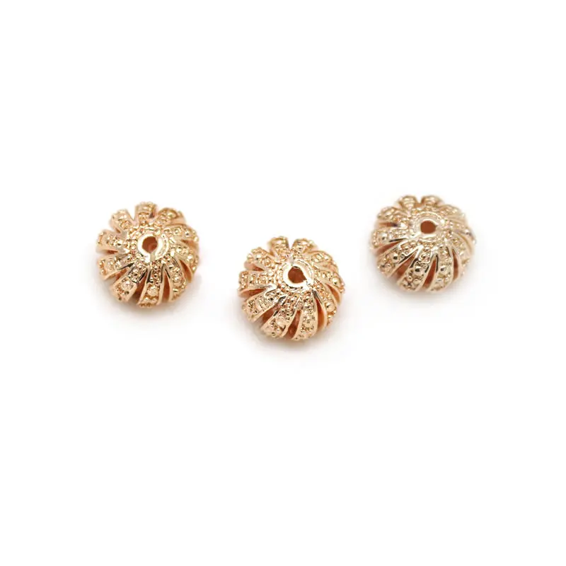 6PCS 7x11MM 18K Gold Color Brass Hollow Spacer Beads Bracelet Beads High Quality Diy Jewelry Making Supplies Accessories