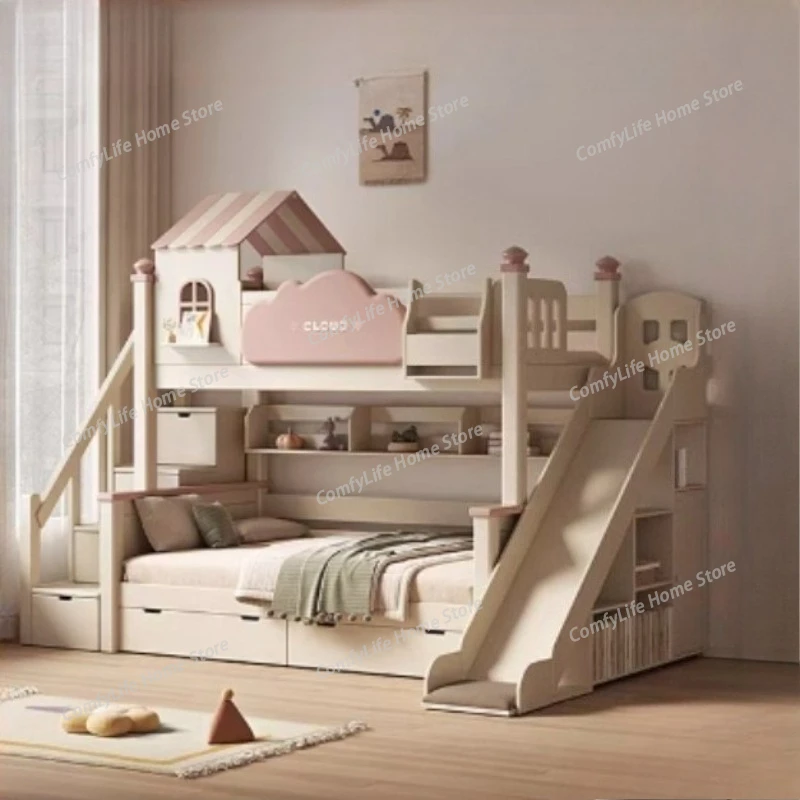 

Home 120x200 135x200 150x200 160x200 cm Pink bunk bed 2 people Double beds with mattress bedroom beds loft bed Bedroom Furniture