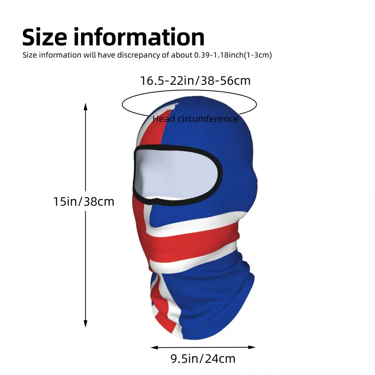 Flag Of Iceland Outdoor Cool Sunscreen Motorcycle Face Mask Moto Biker Wind Cap Mask Stopper Windproof Bicycle Cycling Headgear