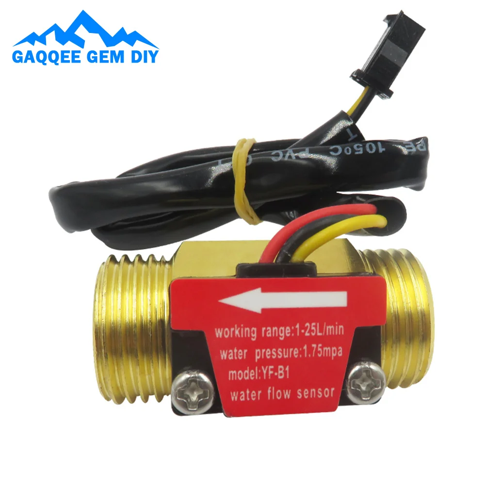 DC5～18V YF-B1 Turbine Flow Meter G1/2 Thread Interface Liquid Flow Sensor Hall Sensor High Precision Sensor Switch