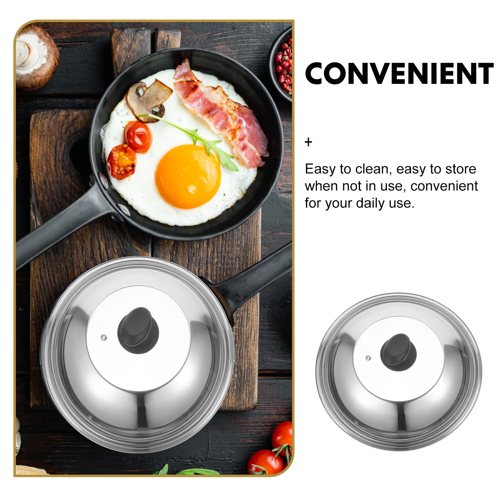 

Stainless Steel Pot Cover Visible Pan Lid Easy to Store Convenient Kitchen Helper Daily Cooking Pot Cover