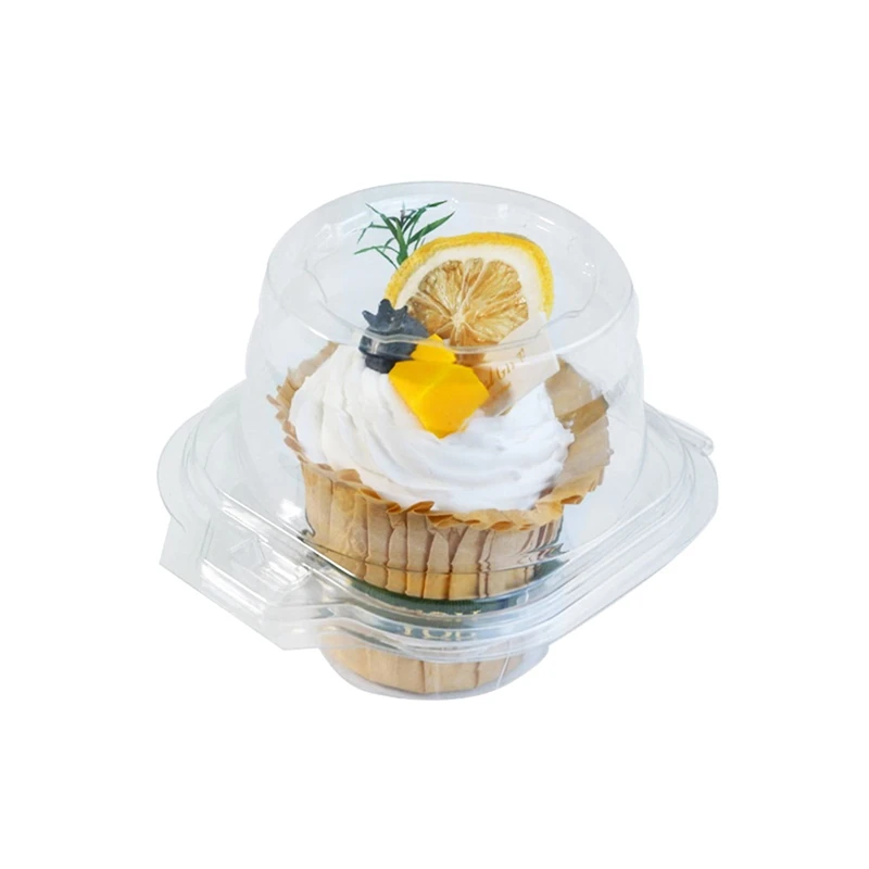 100 Pcs Individual Cupcake Containers Set Kit Cupcake Holders With Lid, Single Compartment Muffin Carrier