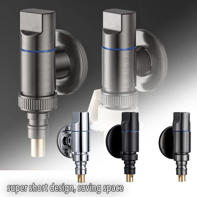 

Multi-function Faucet Brass One Into One Out Dual Control Washing Machine Tap Three-way Toilet Triangle Valve