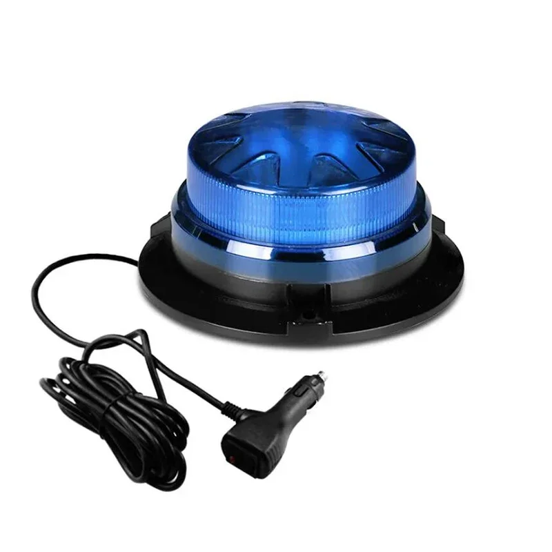 

New LED Rotating Flashing Strobe Light Blue Emergency Fire Truck Warning Lamp 12-24V Indicator Magnetic Signal Beacon Lights For