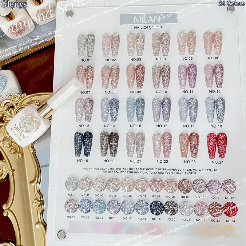 Glenys 24 สีเล็บเจลสุทธิสีแดงยอดนิยมกึ่งถาวรเจลสีการ์ด UV LED เล็บ Salon Art ชุดเคลือบเงา 15ml