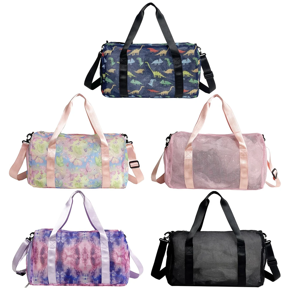 

Mesh Travel Duffle Bag Gym Sports Bag with Shoe Compartment Luggage Bag Dry Wet Separation Large Capacity Hangbag for Swim Beach