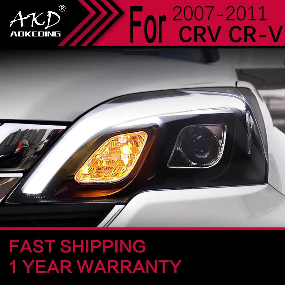 Car Lights for Honda CR-V LED Headlight 2007-2011 CRV Head Lamp Drl Projector Lens Automotive Accessories