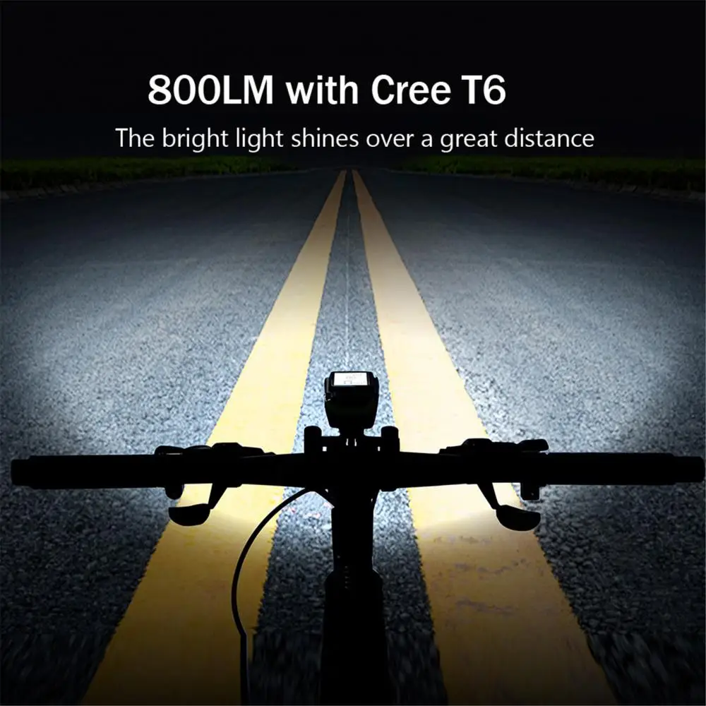 4000mAh Bicycle Front Light Computer Bell 3in1 Rechargeable Headlight Speedometer Horn LED Bike Lamp Cycling Light FlashLight