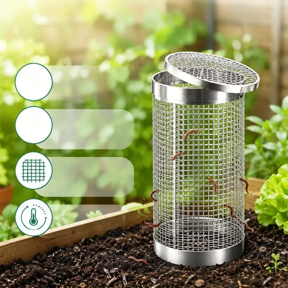Stainless Steel Garden Soil Sifter Mesh Tool For Compost Filtration And Efficient Nutrient Rich Organic Fertilizing