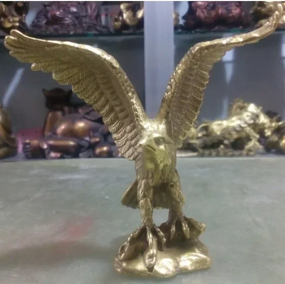 Chinese Fengshui Brass king of birds Eagle Hawk Animal sculpture Statue bronze factory outlets