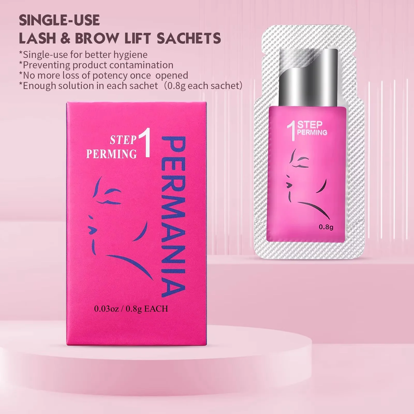 PERMANIA Korea 10 Teile/los 5-8 Minuten Lash Lift Wimpern Dauerwelle Kit Beutel Nummer # 1 # 2 # 3-Setting Lotion Curling Perma Makeup Tool – Detail 1