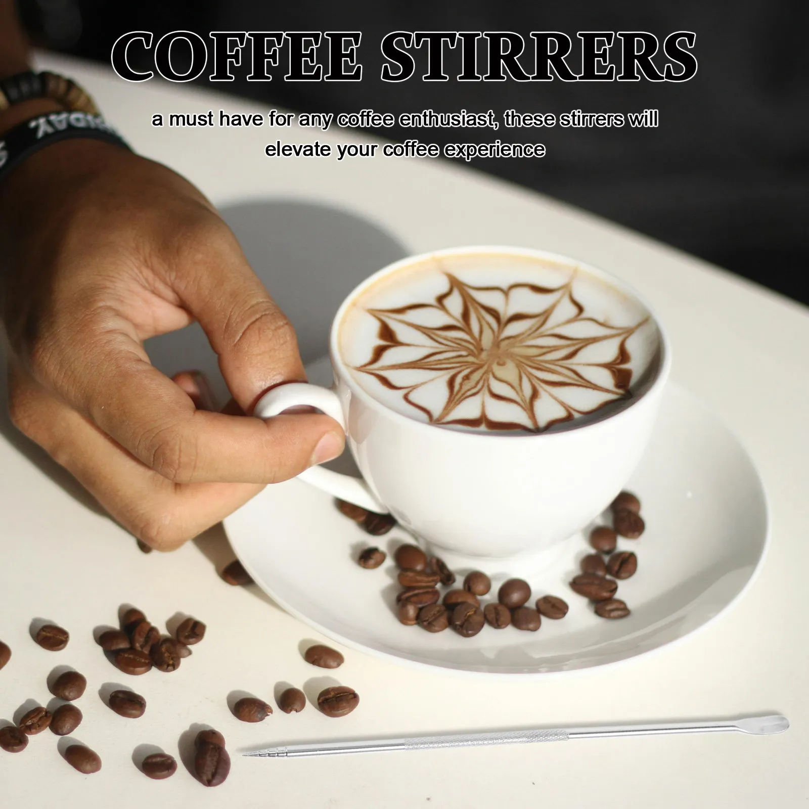 2Pcs Coffee Latte Art Needle Stainless Steel Mixer Stirring Stick Set Creative Espresso Stirrer Tool Precision Coffee Pull