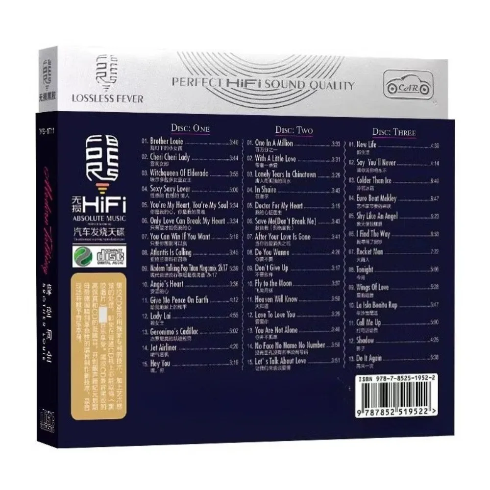 Modern Talking 3CD - "Cherie Lady" Western Pop English Hits - Vinyl Sound Disc for Car & Home Audio