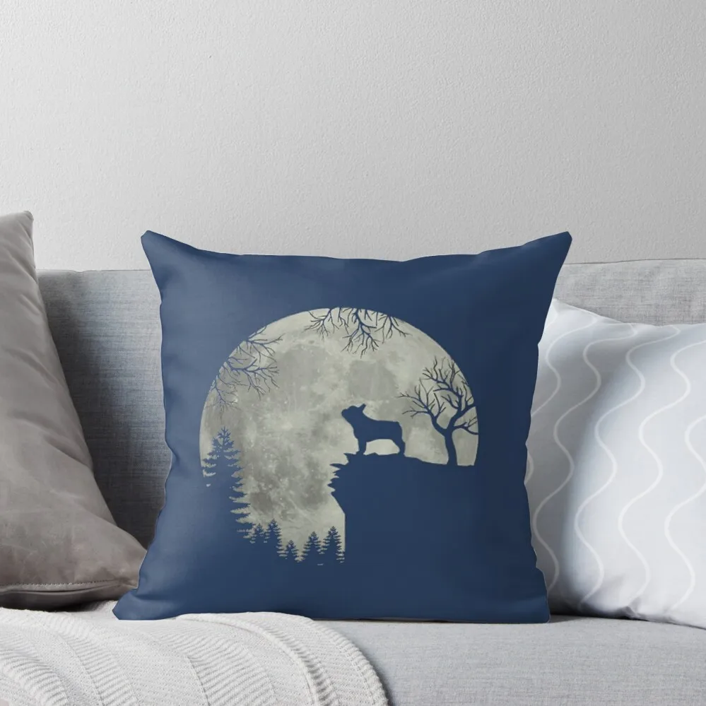 Frenchie moon howl forest Halloween Throw Pillow autumn decoration Sofa Cushions Cover pillow