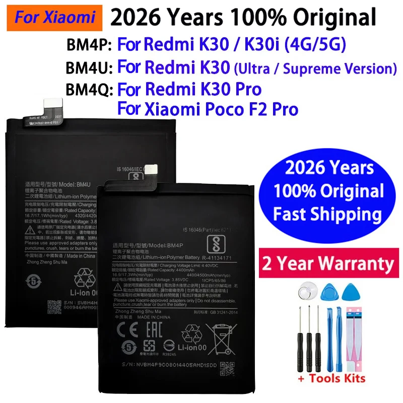 Batería Original BM4U BM4P BM4Q para Xiaomi Redmi K30 Pro Mi Poco F2 Pro Redmi K30 K30i 4G 5G K30 baterías versión Ultra suprema
