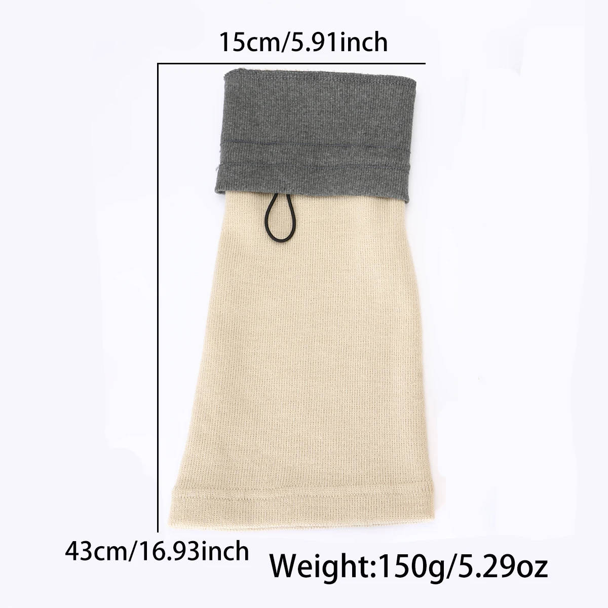 Women Knitted Leg Warmers Imitation Wool Fabric Color Matching Wide Leg Functional Style Fashionable Drawstring Warm Gift