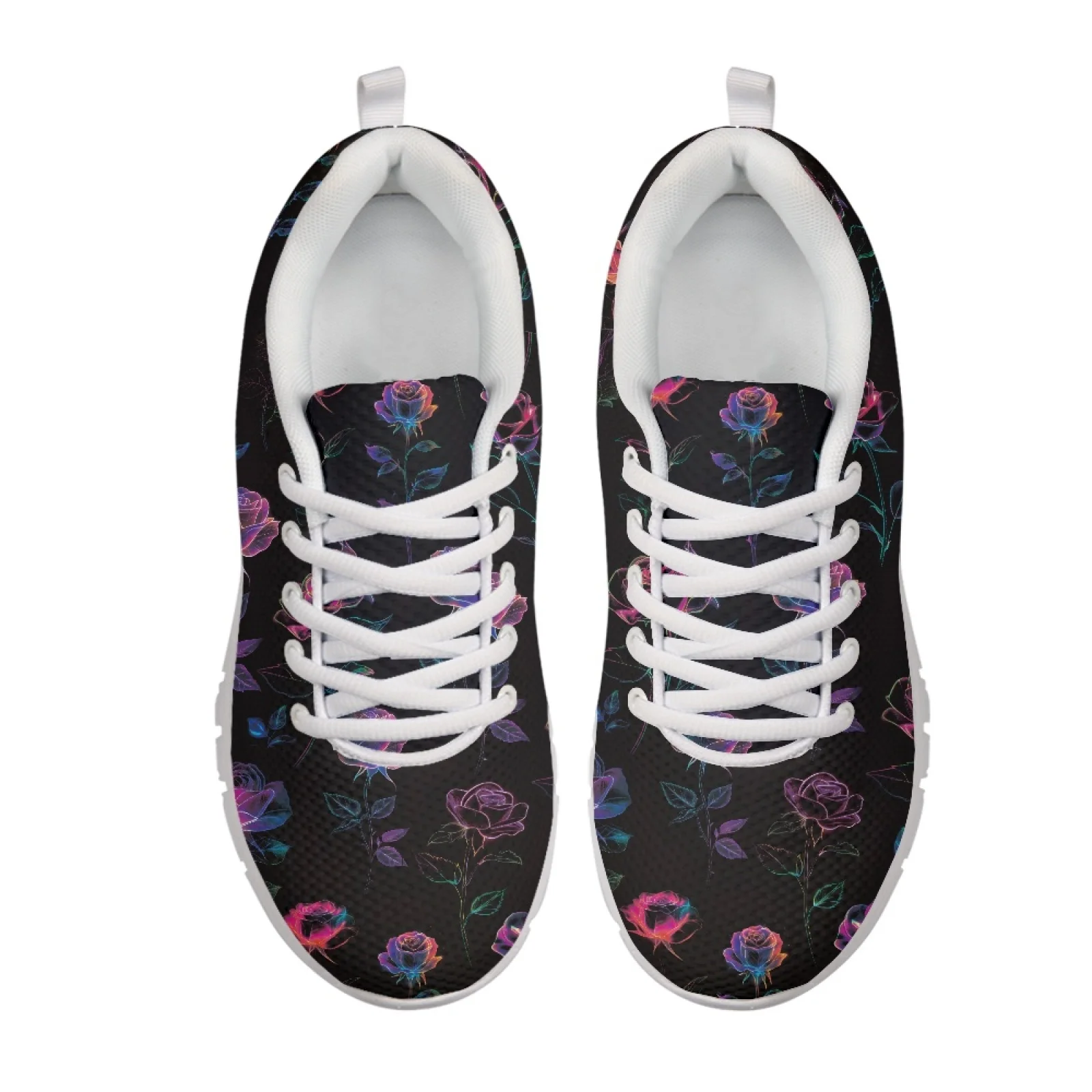 Coloranimal Rainbow Roses Mens Sports Tennis Shoes Casual Breathable Women Sneakers for Running