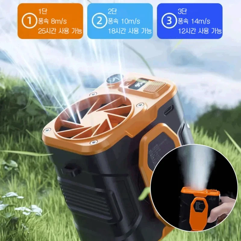 2024 New waist-mounted fan portable outdoor portable waist-mounted neck cooling artifact construction site electric fan