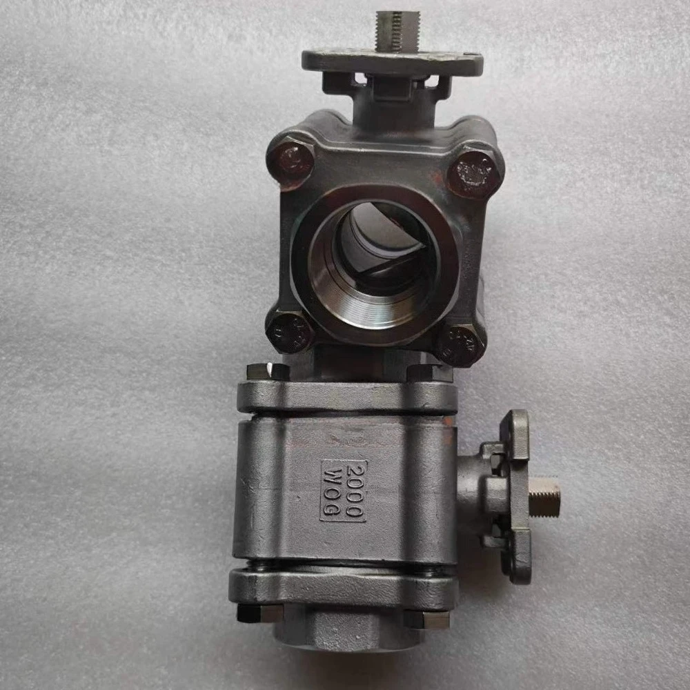 High-Pressure 2000WOG Stainless Steel Three-Piece Threaded Ball Valve for High-Temperature Steam