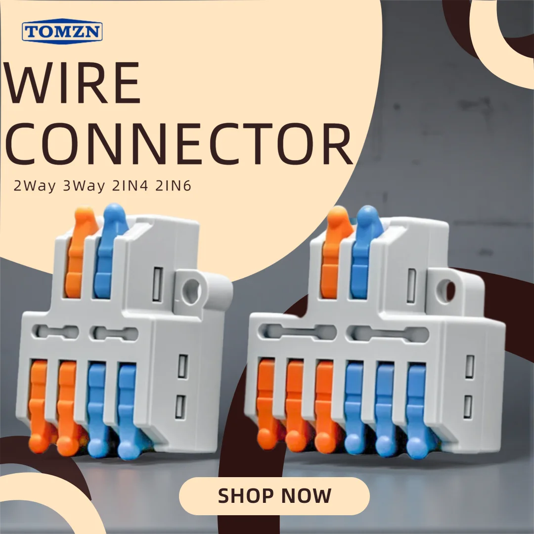 TOMZN 52PCS Lever Wire Connectors Tool-Free Push-in Terminal Block Assortment (2/3 Way, 2IN-4/2IN-6) Reusable Quick Splice Kit