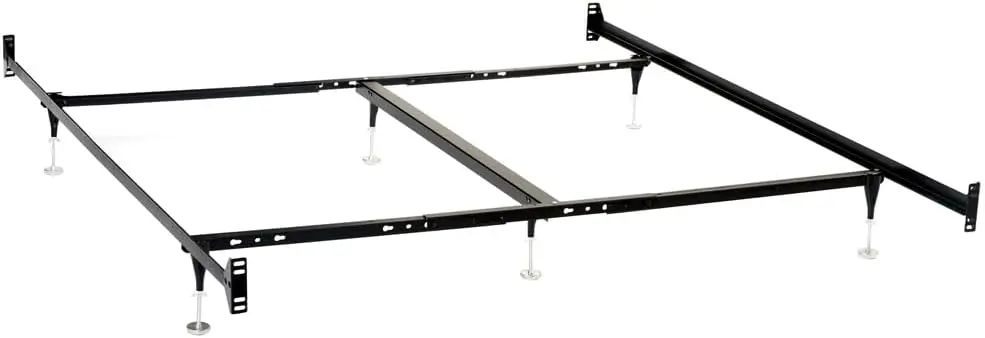 Coaster Home Furnishings Esme Metal Bed Frame Adjustable 6-Leg Base for Box Spring and Mattress Queen and Eastern King Black