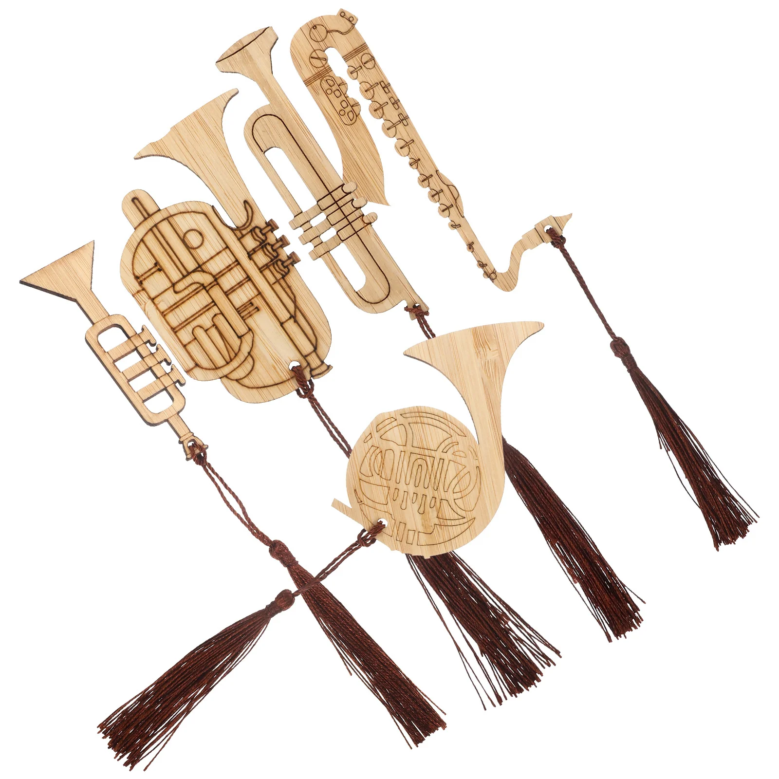 Segnalibro in bambù da 5 pezzi per modellare strumenti, modelli intagliati squisiti e leggeri, adatti per regali di studio