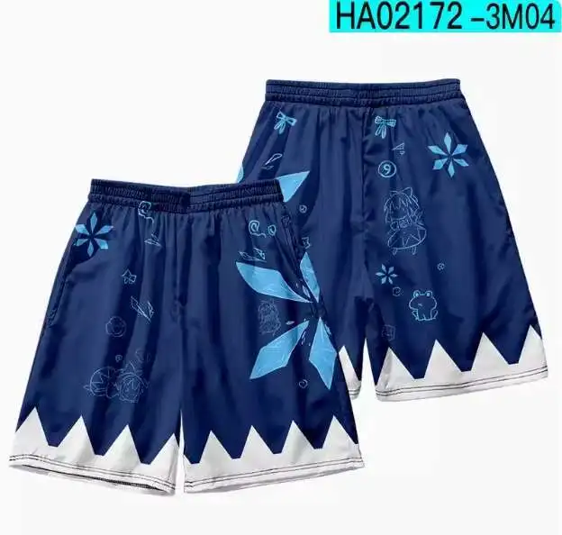 

Anime Touhou Project Cirno Shorts Cosplay Costume 3D Print Men Woman Casual Student Loose Beach Pants anime Short