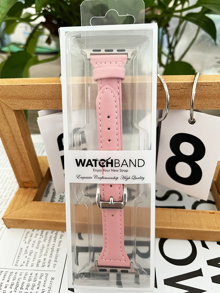 

Slim Leather Strap for Apple Watch Band 44mm 40mm 41mm 45mm 42 46mm 49mm IWatch Series 11 10 9 8 7 SE 6 5 Ultra 2 Women Bracelet
