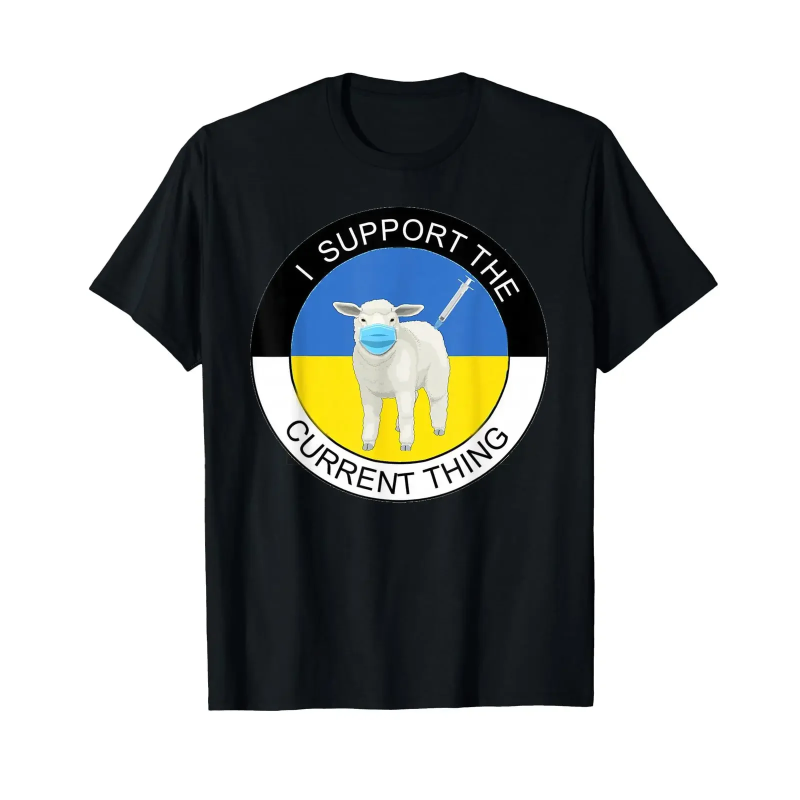 Sheep or sheeple I support the current thing vaccines mask T Shirt vintage Washed Comfortable homme fashion Stylish Versatile