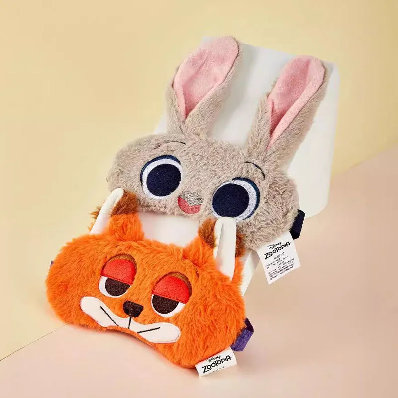 Kawaii Disney Judy Nick Plush Sleep Eye Mask Elasticity Comfort Skin Friendly Cartoon Travel Nap Sleep Shading Girls Gifts