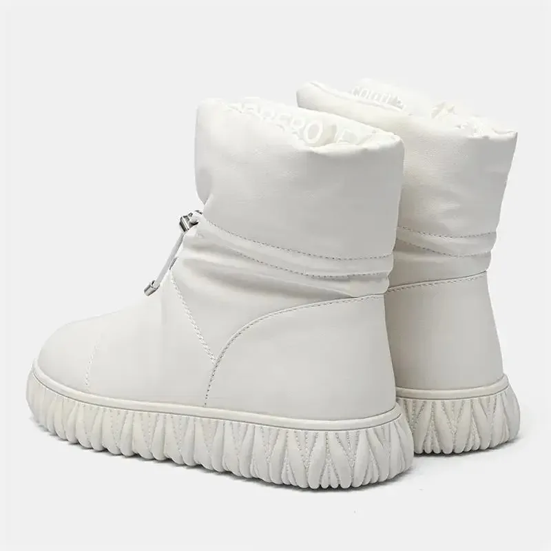 Genuine Leather Women Winter Boots Warm Waterproof Bread Boots Natural Leather Snow Boots Ankle for Women - view 3