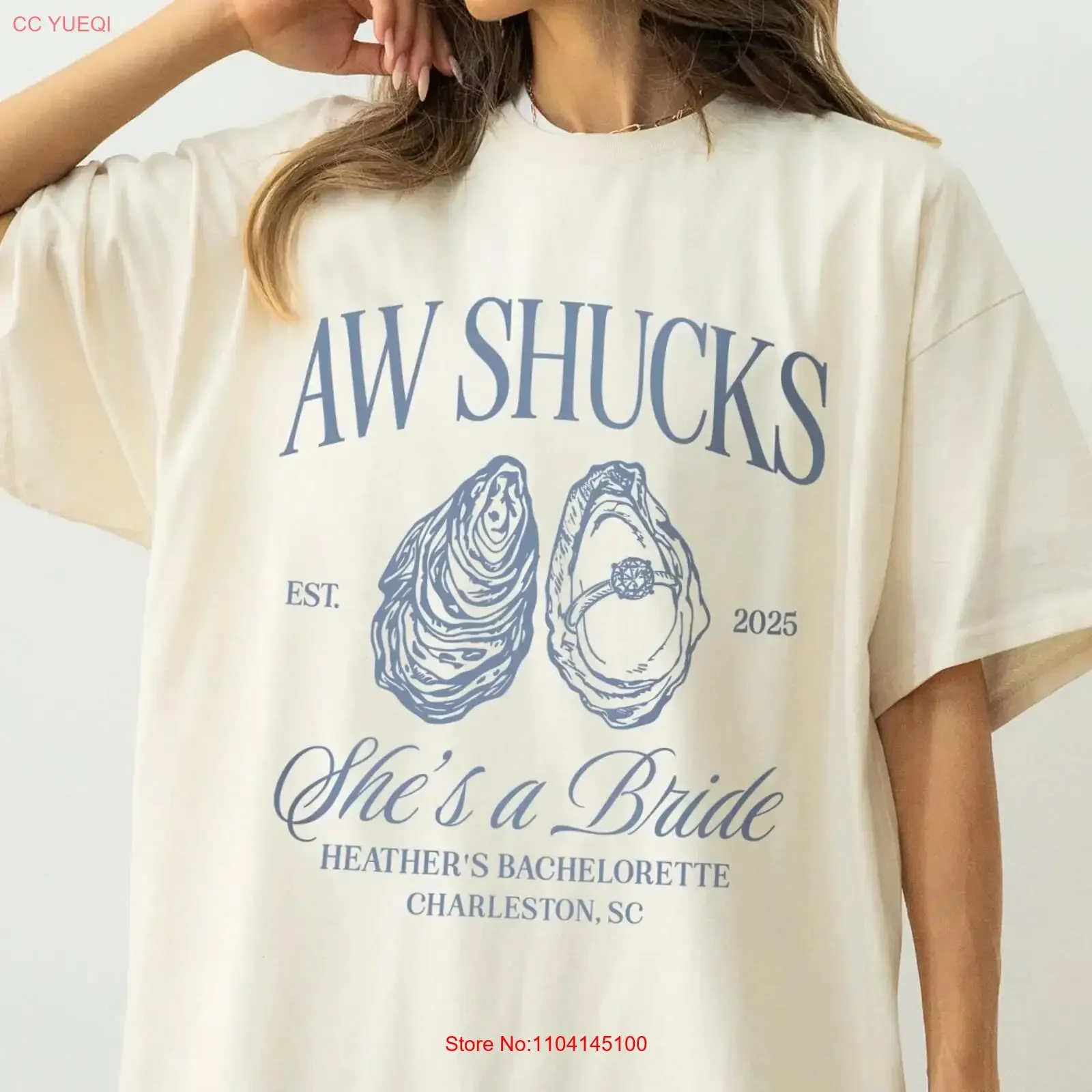 

Футболка Aw Shucks She's a Bride Oyster Bachelorette Charleston Comfort Color, винтажная, эластичная, дышащая, слегка