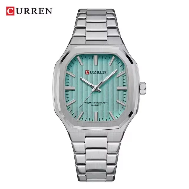 CURREN 8458 Men Quartz Watch Fashion Business Simple Leisure Silvery Stainless Steel Strap Wristwatch