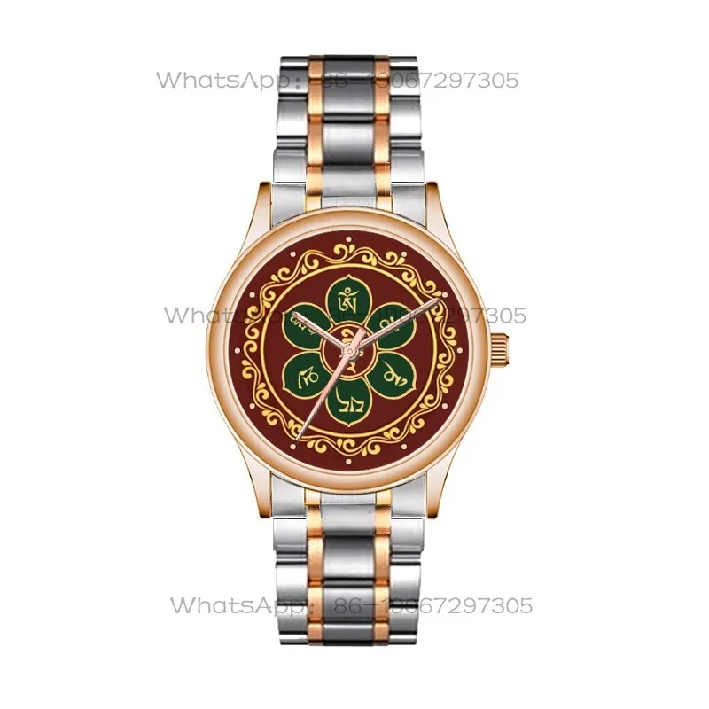 Montre pour femme avec mantra du cœur de la compassion du Bodhisattva, mantra à six caractères, mantra Daming à six caractères, culture bouddhique
